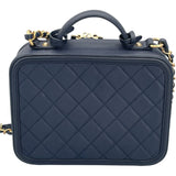 シャネル CHANEL CCフィリグリーバニティバッグ A93342　26番台 ネイビー GD金具 キャビアスキン レディース ショルダーバッグ