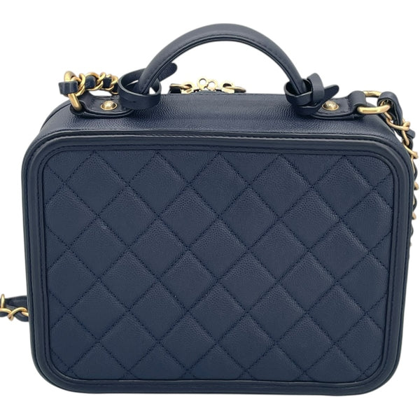 シャネル CHANEL CCフィリグリーバニティバッグ A93342　26番台 ネイビー GD金具 キャビアスキン レディース ショルダーバッグ