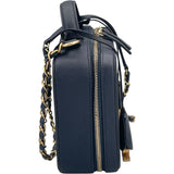 シャネル CHANEL CCフィリグリーバニティバッグ A93342　26番台 ネイビー GD金具 キャビアスキン レディース ショルダーバッグ