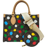 ルイ・ヴィトン LOUIS VUITTON LV×YK オンザゴーPM M46380 ブラウン モノグラム・ペインティッド・ドット レディース トートバッグ