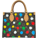 ルイ・ヴィトン LOUIS VUITTON LV×YK オンザゴーPM M46380 ブラウン モノグラム・ペインティッド・ドット レディース トートバッグ