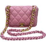 シャネル CHANEL マトラッセチェーンショルダーバッグ AS3206 ピンク/ゴールド金具 ラムスキン レディース ショルダーバッグ