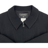 シャネル CHANEL ココマークジップアップジャケット P09353 ブラック ウール レディース ノーカラージャケット