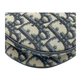 クリスチャン・ディオール Christian Dior サドルバッグ ネイビー GD金具 オブリークキャンバス レディース ハンドバッグ