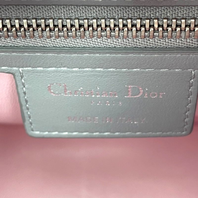 クリスチャン・ディオール Christian Dior レディディオールミディアムトリコロール ピンク・グレー SV金具 カナージュ レディース ハンドバッグ