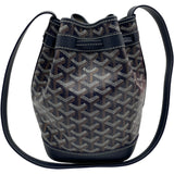 ゴヤール GOYARD プティクロ バケット ネイビー コーティングキャンバス レディース ショルダーバッグ