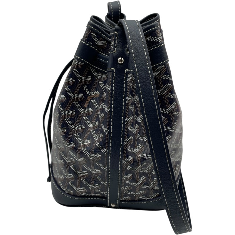 ゴヤール GOYARD プティクロ バケット ネイビー コーティングキャンバス レディース ショルダーバッグ