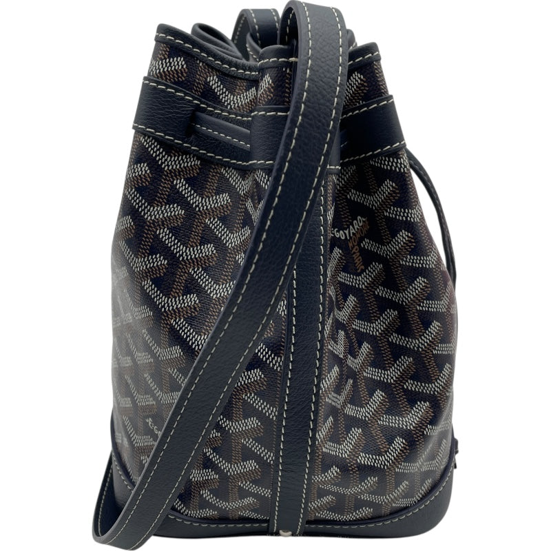 ゴヤール GOYARD プティクロ バケット ネイビー コーティングキャンバス レディース ショルダーバッグ