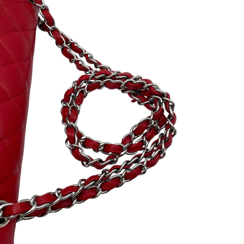 シャネル CHANEL デカマトラッセ30 A58600 19番台 レッド SV金具 キャビアスキン レディース ショルダーバッグ
