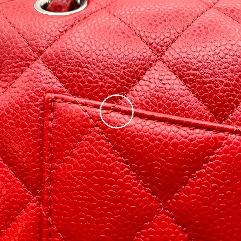 シャネル CHANEL デカマトラッセ30 A58600 19番台 レッド SV金具 キャビアスキン レディース ショルダーバッグ