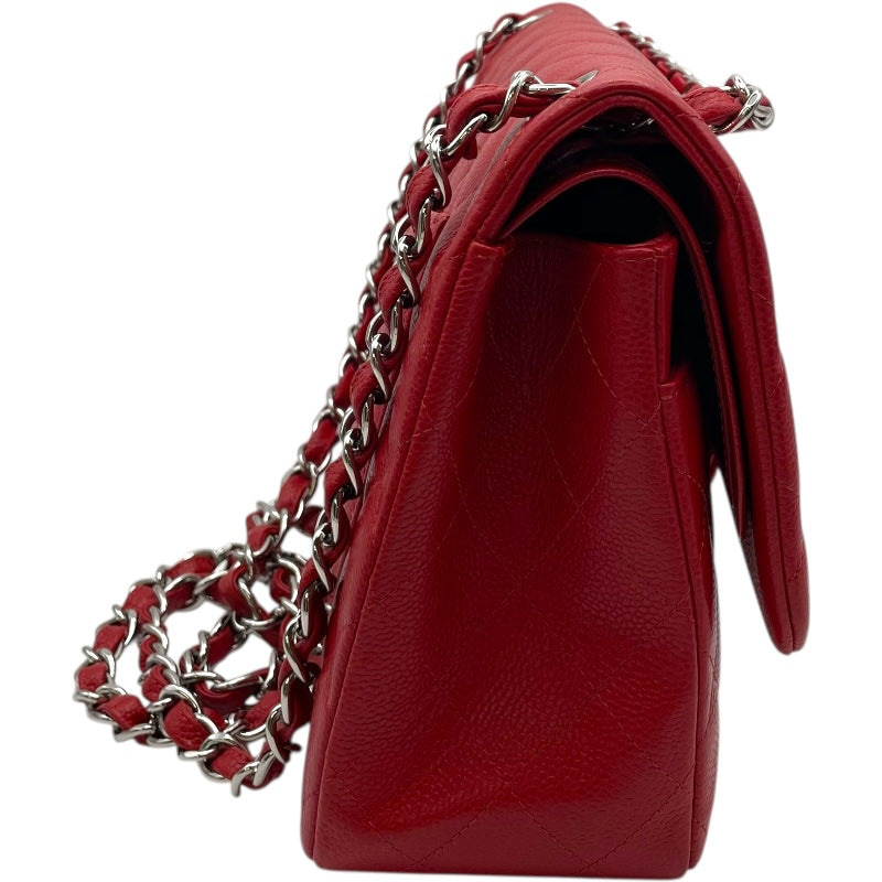 シャネル CHANEL デカマトラッセ30 A58600 19番台 レッド SV金具 キャビアスキン レディース ショルダーバッグ