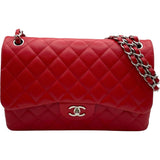 シャネル CHANEL デカマトラッセ30 A58600 19番台 レッド SV金具 キャビアスキン レディース ショルダーバッグ