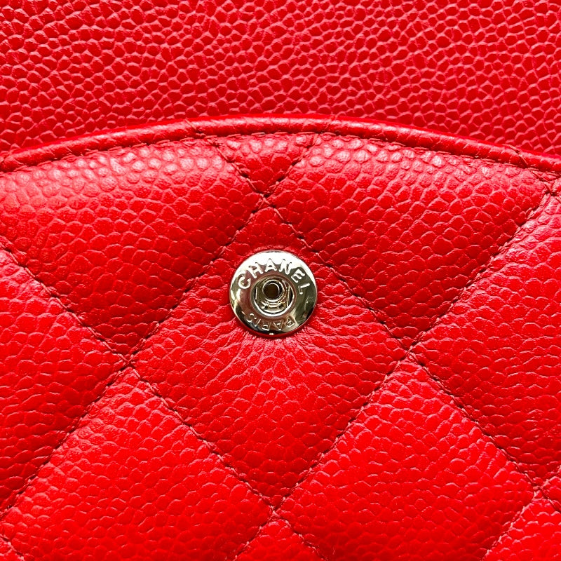 シャネル CHANEL デカマトラッセ30 A58600 19番台 レッド SV金具 キャビアスキン レディース ショルダーバッグ