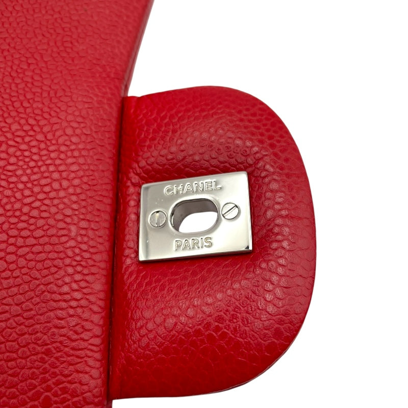 シャネル CHANEL デカマトラッセ30 A58600 19番台 レッド SV金具 キャビアスキン レディース ショルダーバッグ
