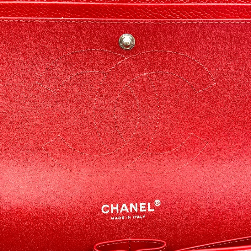 シャネル CHANEL デカマトラッセ30 A58600 19番台 レッド SV金具 キャビアスキン レディース ショルダーバッグ