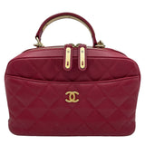 シャネル CHANEL ココマーク2WAYチェーンショルダー 24番台 レッド GD金具 キャビアンスキン レディース ショルダーバッグ