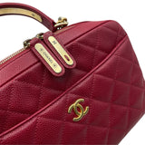シャネル CHANEL ココマーク2WAYチェーンショルダー 24番台 レッド GD金具 キャビアンスキン レディース ショルダーバッグ