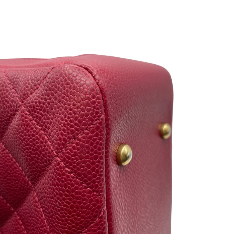 シャネル CHANEL ココマーク2WAYチェーンショルダー 24番台 レッド GD金具 キャビアンスキン レディース ショルダーバッグ