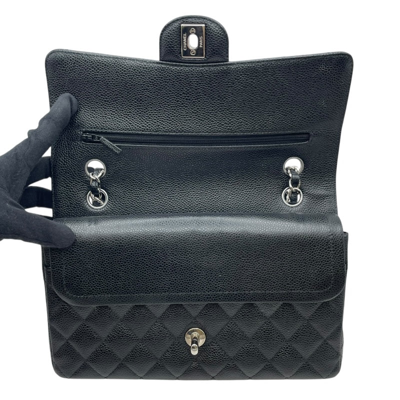 シャネル CHANEL マトラッセ25 A01112 23番台 ブラック SV金具 キャビアスキン レディース ショルダーバッグ