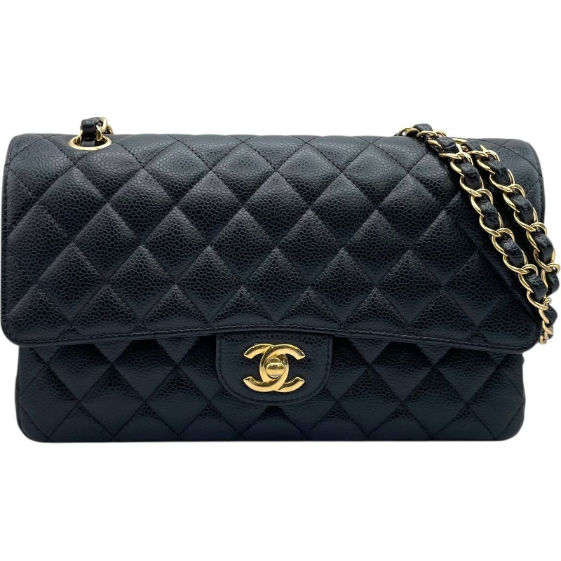 シャネル CHANEL マトラッセ25 A01112 26番台 ブラック GD金具 キャビアスキン レディース ショルダーバッグ