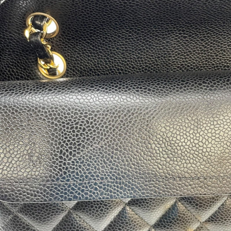 シャネル CHANEL マトラッセ25 A01112 26番台 ブラック GD金具 キャビアスキン レディース ショルダーバッグ