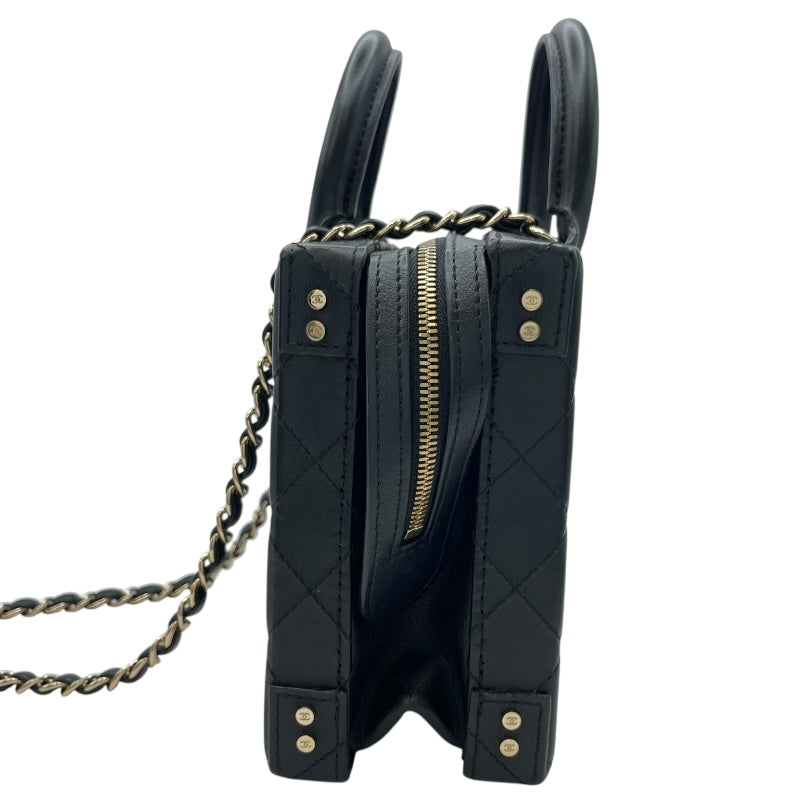 シャネル CHANEL ココマーク2WAYバニティチェーンバッグ AS3345 ブラック GD金具 ラムスキン レディース ショルダーバッグ