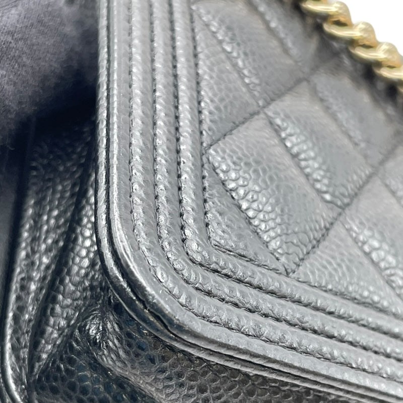 シャネル CHANEL ボーイシャネルチェーンウォレット AP0117 ブラック GD金具 キャビアスキン レディース ショルダーバッグ