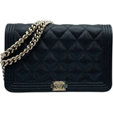 シャネル CHANEL ボーイシャネルチェーンウォレット AP0117 ブラック GD金具 キャビアスキン レディース ショルダーバッグ