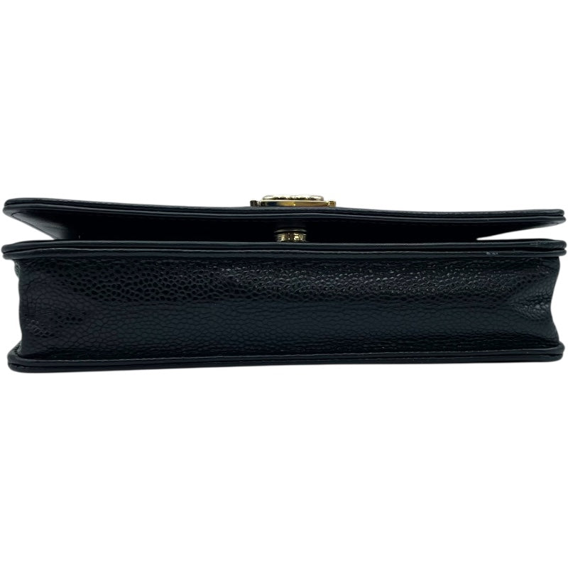 シャネル CHANEL ボーイシャネルチェーンウォレット AP0117 ブラック GD金具 キャビアスキン レディース ショルダーバッグ
