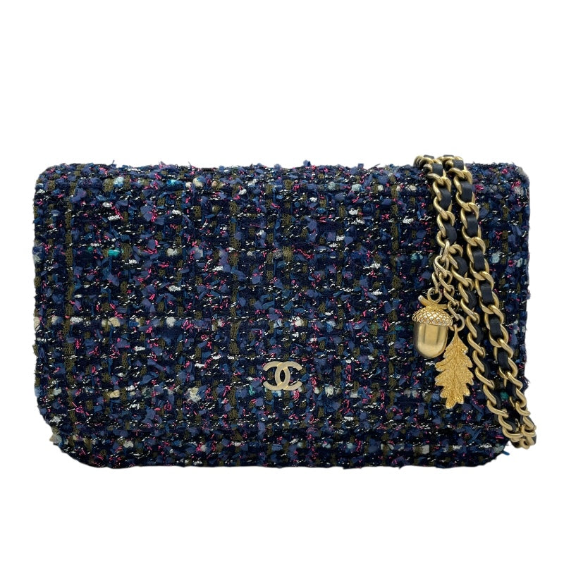 シャネル CHANEL マトラッセチェーンウォレット AP0250 26番台 パープル SV金具 ツイート レディース ウォレットチェーン