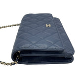 シャネル CHANEL マトラッセチェーンウォレット AP0250 28番台 ネイビー SV金具 キャビアスキン レディース ウォレットチェーン