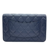 シャネル CHANEL マトラッセチェーンウォレット AP0250 28番台 ネイビー SV金具 キャビアスキン レディース ウォレットチェーン