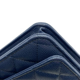 シャネル CHANEL マトラッセチェーンウォレット AP0250 28番台 ネイビー SV金具 キャビアスキン レディース ウォレットチェーン