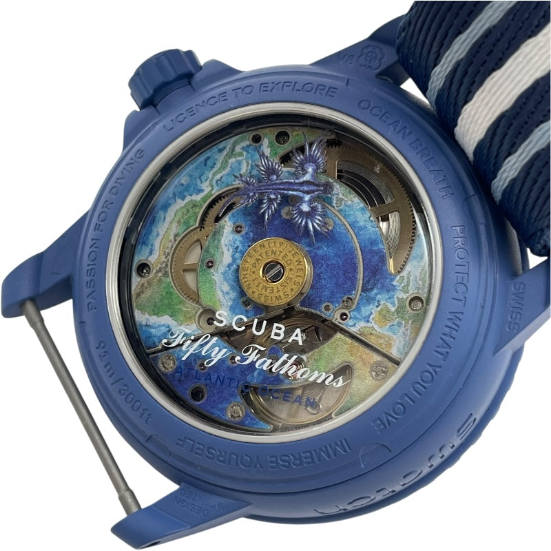 スウォッチ swatch バイオセラミック スキューバ フィフティファゾムコレクション SO35A100 ブルー 金性バイオセラミック 自動巻き メンズ 腕時計