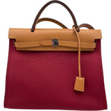 エルメス HERMES エールバッグジップPM A刻 ルージュカザック SV金具 トワル・ヴァッシュ レディース ショルダーバッグ