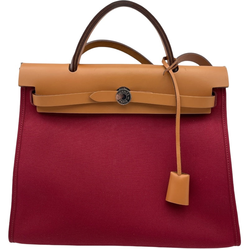 エルメス HERMES エールバッグジップPM A刻 ルージュカザック SV金具 トワル・ヴァッシュ レディース ショルダーバッグ