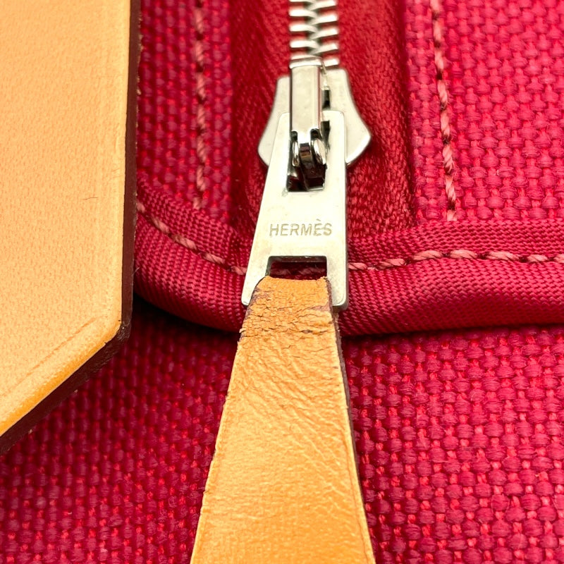 エルメス HERMES エールバッグジップPM A刻 ルージュカザック SV金具 トワル・ヴァッシュ レディース ショルダーバッグ