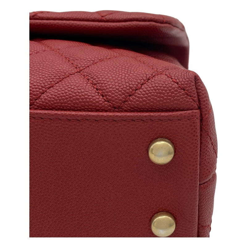 シャネル CHANEL ココハンドルXS A92990 24番台 レッド GD金具 キャビアスキン/リザード レディース ショルダーバッグ