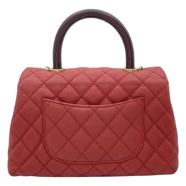 シャネル CHANEL ココハンドルXS A92990 24番台 レッド GD金具 キャビアスキン/リザード レディース ショルダーバッグ