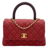 シャネル CHANEL ココハンドルXS A92990 24番台 レッド GD金具 キャビアスキン/リザード レディース ショルダーバッグ