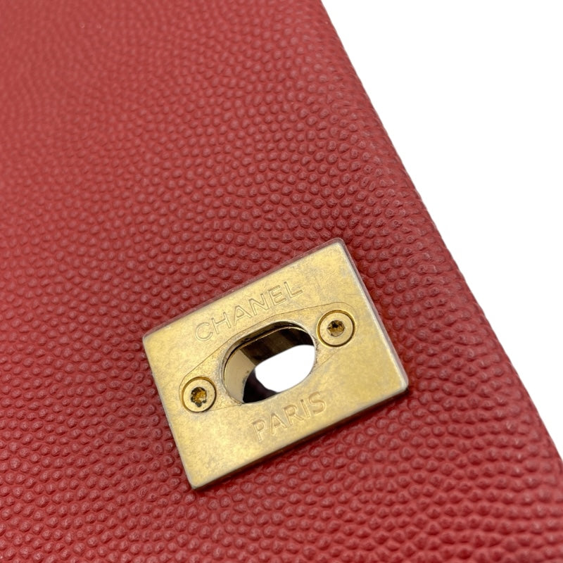 シャネル CHANEL ココハンドルXS A92990 24番台 レッド GD金具 キャビアスキン/リザード レディース ショルダーバッグ