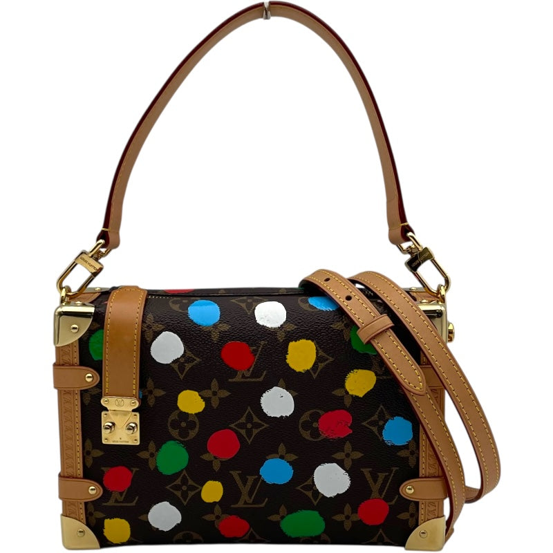 ルイ・ヴィトン LOUIS VUITTON LV×YKサイドトランク 草間彌生　 M46396 ブラウン モノグラム・ペインティッド・ドット レディース ショルダーバッグ