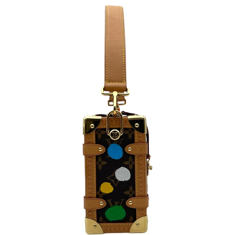 ルイ・ヴィトン LOUIS VUITTON LV×YKサイドトランク 草間彌生　 M46396 ブラウン モノグラム・ペインティッド・ドット レディース ショルダーバッグ