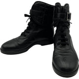 シャネル CHANEL CCマークレザーショートブーツ ブラック レザー レディース ブーツ