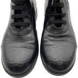 シャネル CHANEL CCマークレザーショートブーツ ブラック レザー レディース ブーツ