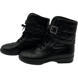 シャネル CHANEL CCマークレザーショートブーツ ブラック レザー レディース ブーツ