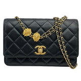 シャネル CHANEL マトラッセ チェーンウォレット ライオンモチーフ AP3424 ブラック GD金具 ラムスキン レディース ウォレットチェーン