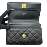 シャネル CHANEL マトラッセ チェーンウォレット ライオンモチーフ AP3424 ブラック GD金具 ラムスキン レディース ウォレットチェーン