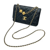 シャネル CHANEL マトラッセ チェーンウォレット ライオンモチーフ AP3424 ブラック GD金具 ラムスキン レディース ウォレットチェーン