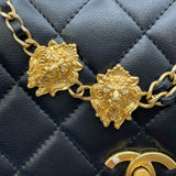 シャネル CHANEL マトラッセ チェーンウォレット ライオンモチーフ AP3424 ブラック GD金具 ラムスキン レディース ウォレットチェーン